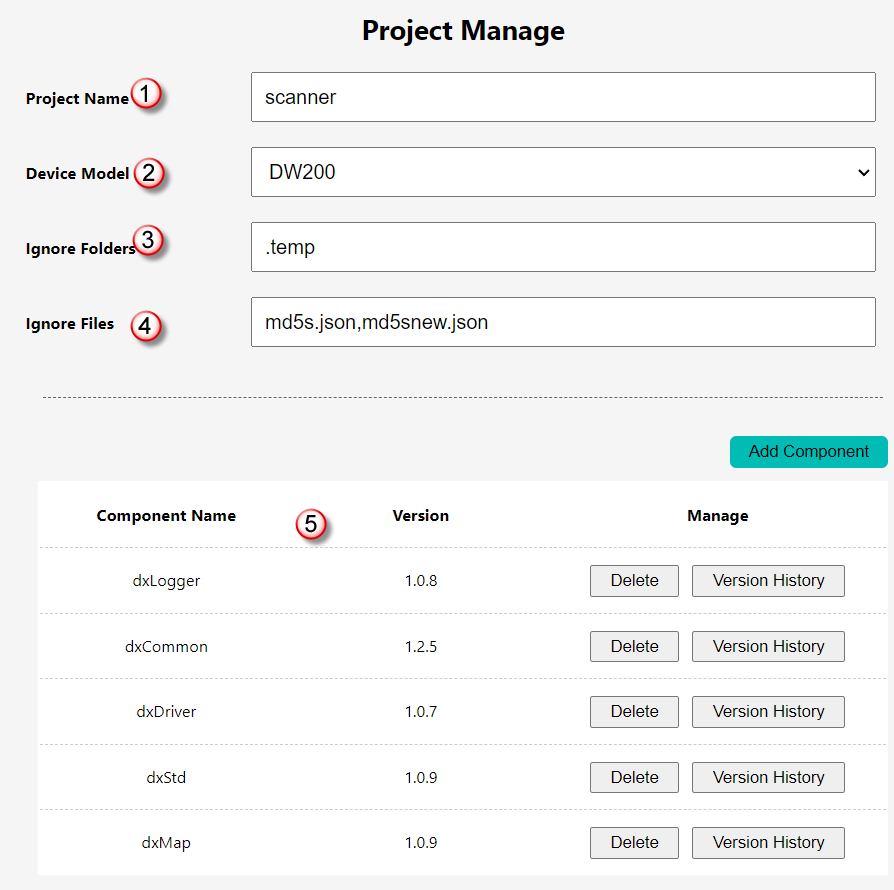 Project Configuration File Editing Interface