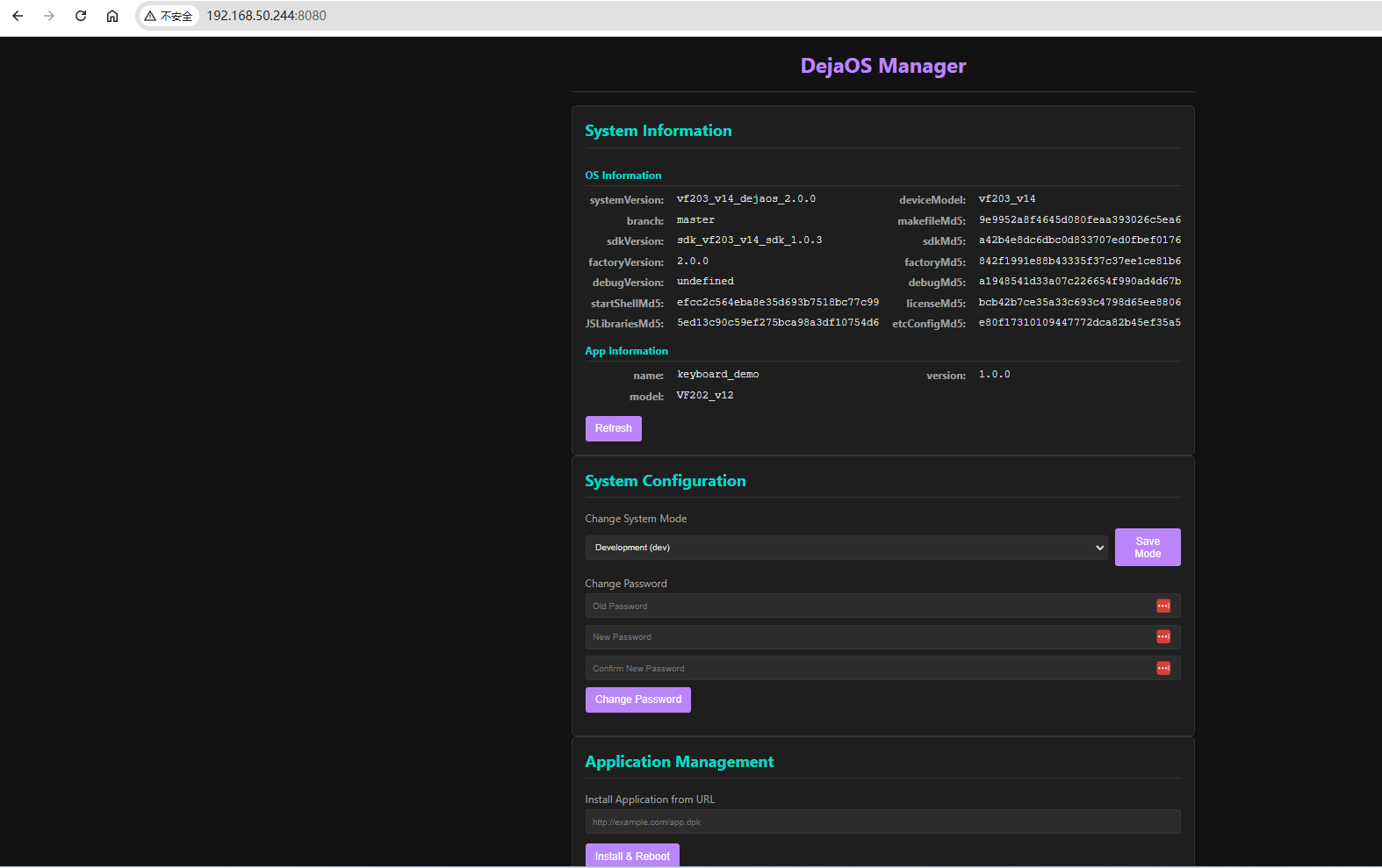 Web Management Interface