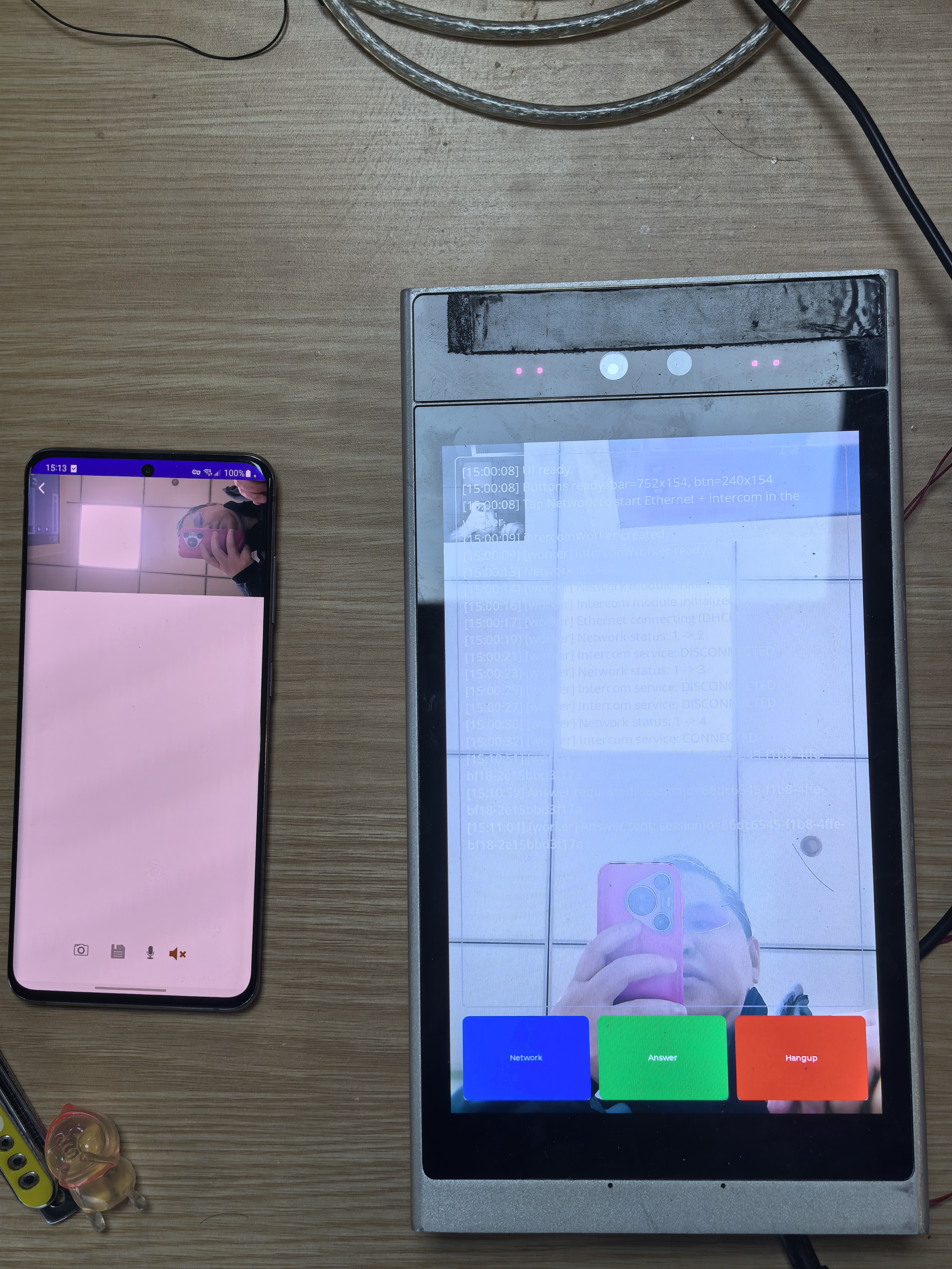 Android 与 DejaOS 可视对讲联调效果